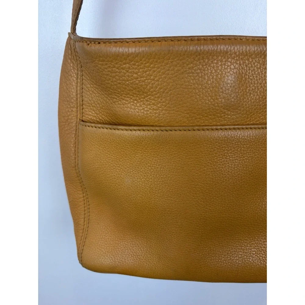 Vintage Coach Sonoma Pocket Zip 4924 Mustard Yellow Leather Crossbody USA Read
